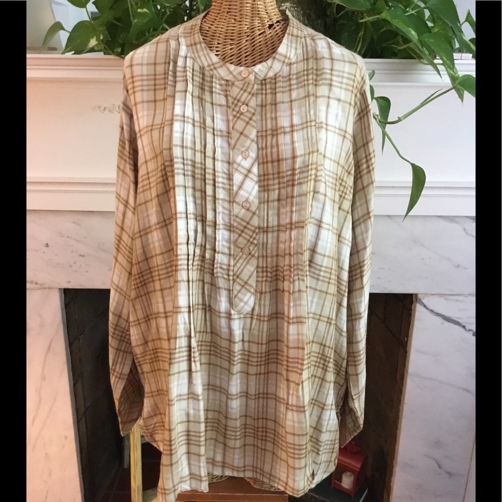 New American Sweetheart Plaid Tunic Top Shirt